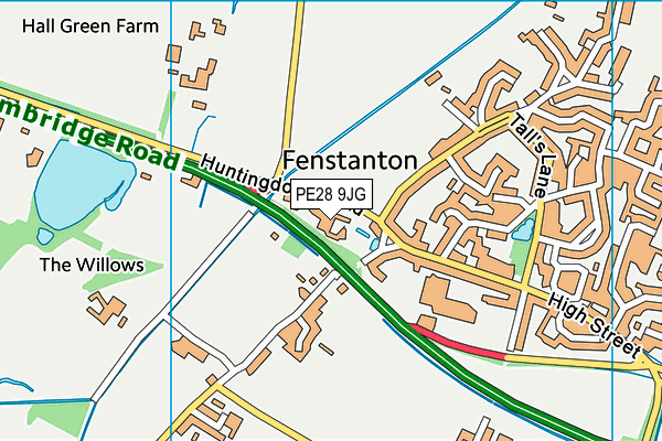 PE28 9JG map - OS VectorMap District (Ordnance Survey)