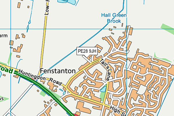 Fenstanton Football Club map (PE28 9JH) - OS VectorMap District (Ordnance Survey)