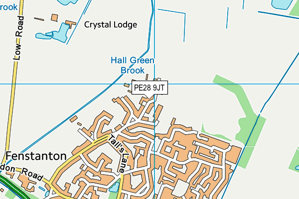 PE28 9JT map - OS VectorMap District (Ordnance Survey)