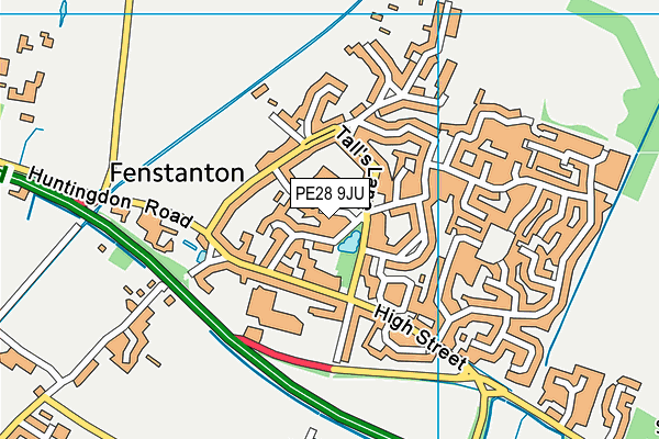 PE28 9JU map - OS VectorMap District (Ordnance Survey)