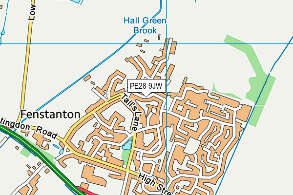 PE28 9JW map - OS VectorMap District (Ordnance Survey)