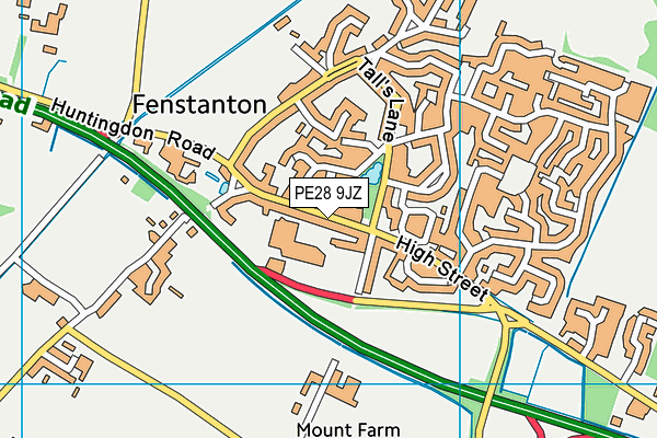 PE28 9JZ map - OS VectorMap District (Ordnance Survey)