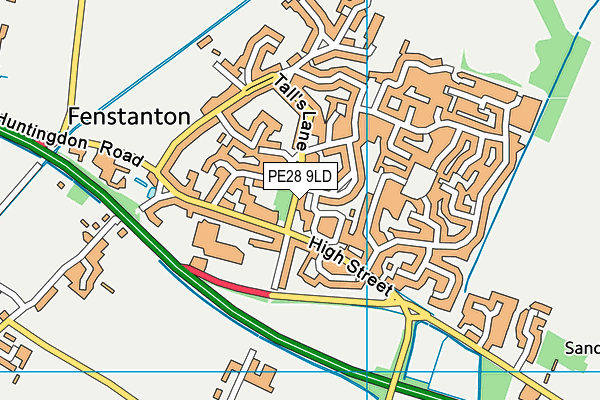 PE28 9LD map - OS VectorMap District (Ordnance Survey)