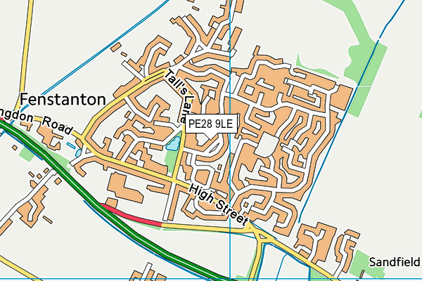 PE28 9LE map - OS VectorMap District (Ordnance Survey)