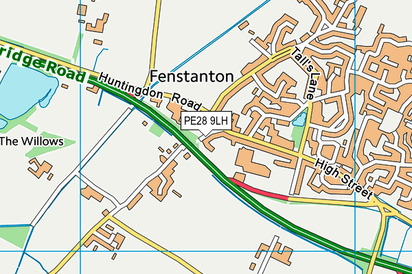 PE28 9LH map - OS VectorMap District (Ordnance Survey)