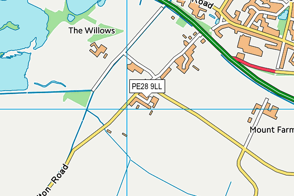PE28 9LL map - OS VectorMap District (Ordnance Survey)