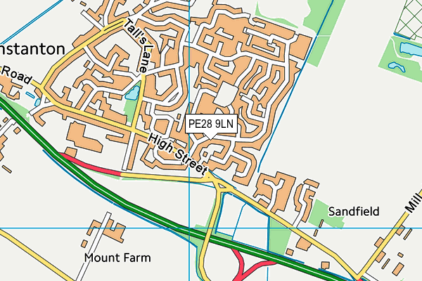 PE28 9LN map - OS VectorMap District (Ordnance Survey)