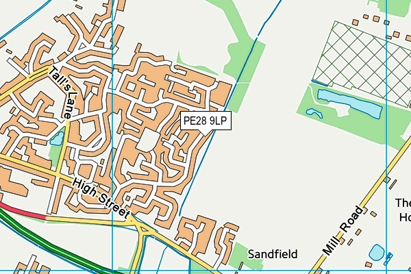 PE28 9LP map - OS VectorMap District (Ordnance Survey)