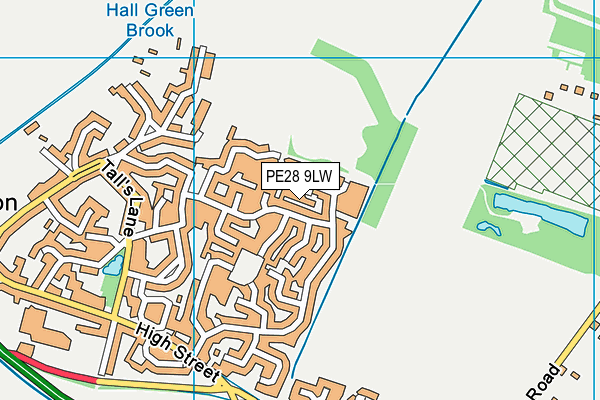 PE28 9LW map - OS VectorMap District (Ordnance Survey)