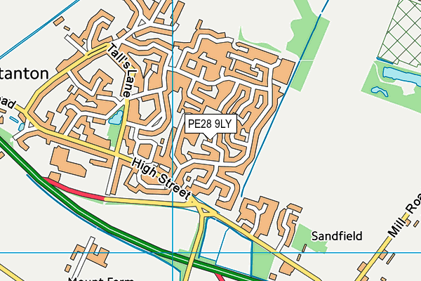 PE28 9LY map - OS VectorMap District (Ordnance Survey)