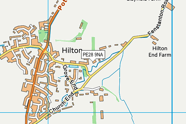 PE28 9NA map - OS VectorMap District (Ordnance Survey)