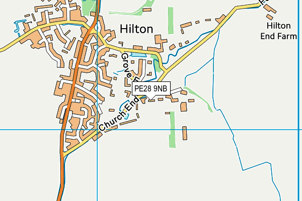 PE28 9NB map - OS VectorMap District (Ordnance Survey)