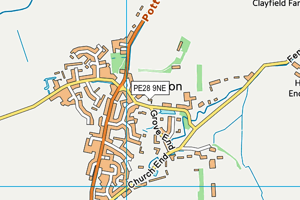 PE28 9NE map - OS VectorMap District (Ordnance Survey)