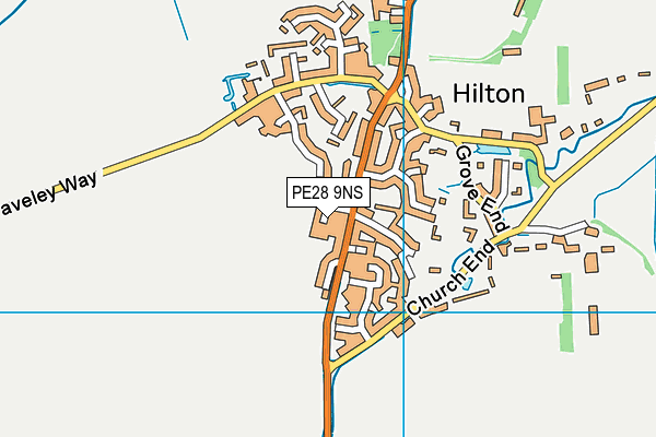PE28 9NS map - OS VectorMap District (Ordnance Survey)