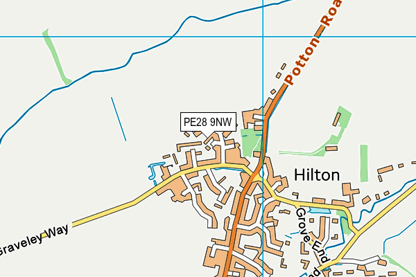 PE28 9NW map - OS VectorMap District (Ordnance Survey)