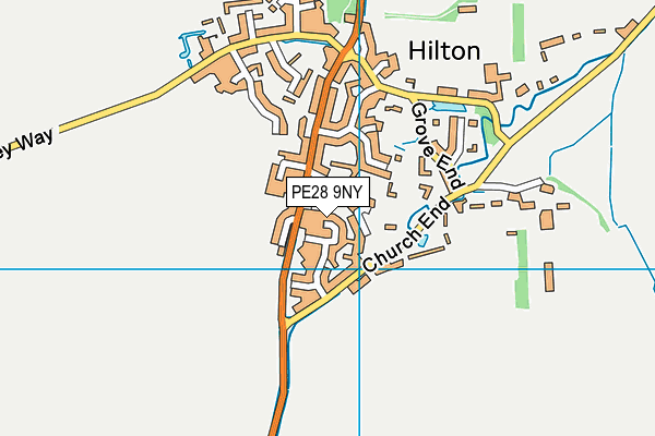 PE28 9NY map - OS VectorMap District (Ordnance Survey)