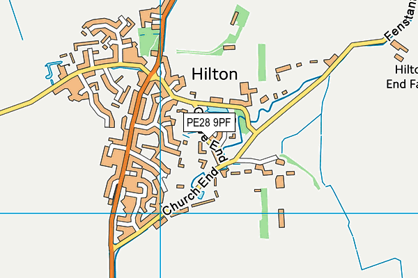 PE28 9PF map - OS VectorMap District (Ordnance Survey)