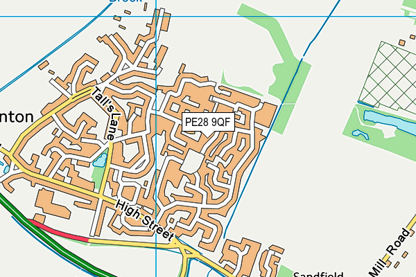 PE28 9QF map - OS VectorMap District (Ordnance Survey)