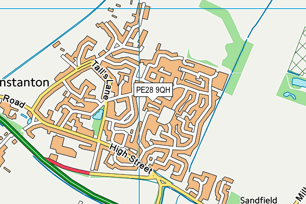 PE28 9QH map - OS VectorMap District (Ordnance Survey)