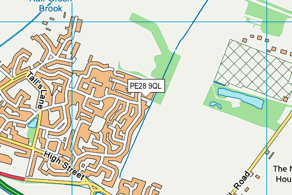 PE28 9QL map - OS VectorMap District (Ordnance Survey)