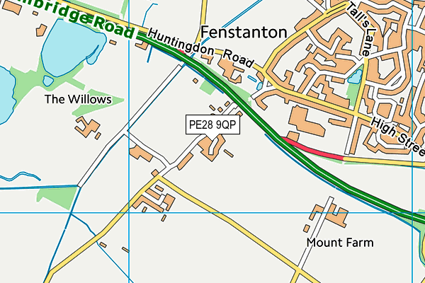 PE28 9QP map - OS VectorMap District (Ordnance Survey)