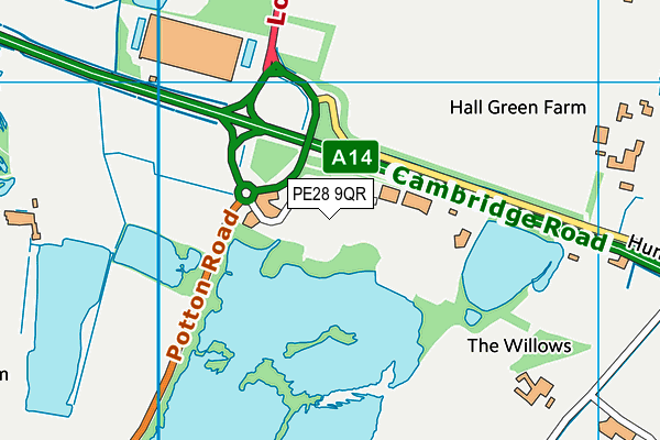 PE28 9QR map - OS VectorMap District (Ordnance Survey)