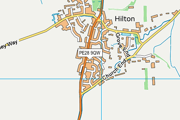 PE28 9QW map - OS VectorMap District (Ordnance Survey)