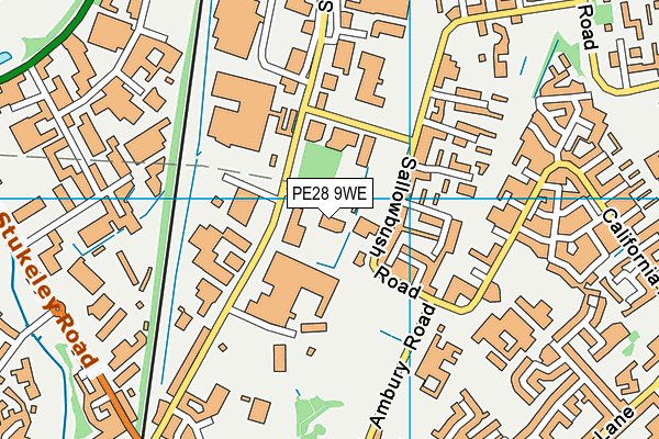 PE28 9WE map - OS VectorMap District (Ordnance Survey)