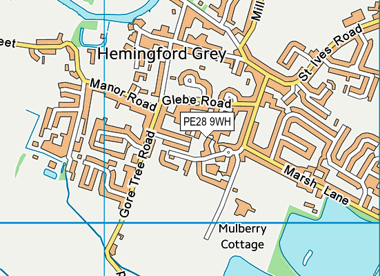PE28 9WH map - OS VectorMap District (Ordnance Survey)