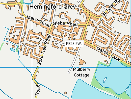 PE28 9WJ map - OS VectorMap District (Ordnance Survey)