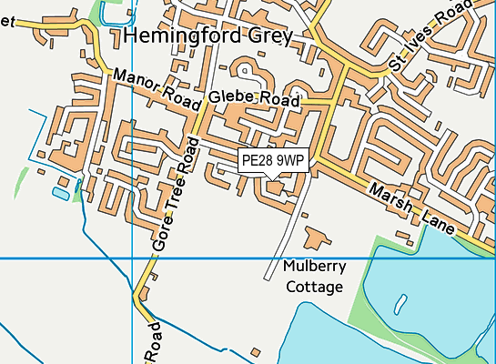 PE28 9WP map - OS VectorMap District (Ordnance Survey)