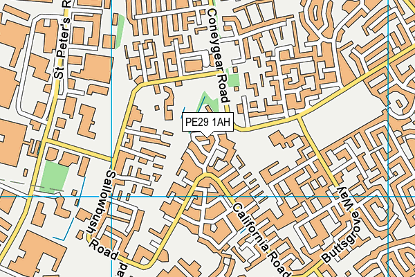 PE29 1AH map - OS VectorMap District (Ordnance Survey)
