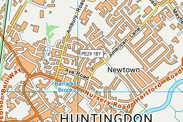 PE29 1BY map - OS VectorMap District (Ordnance Survey)