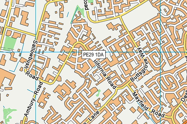 PE29 1DA map - OS VectorMap District (Ordnance Survey)
