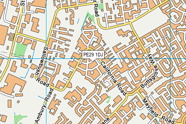 PE29 1DJ map - OS VectorMap District (Ordnance Survey)