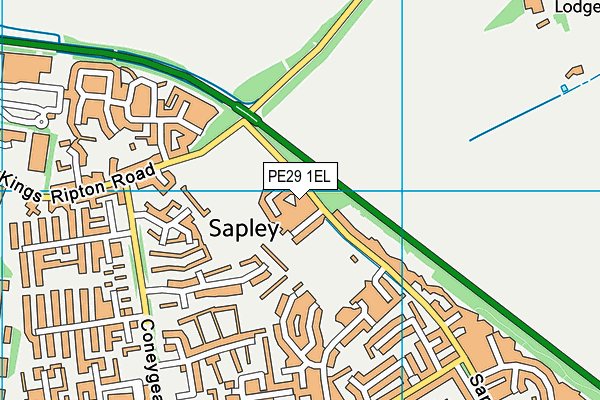 PE29 1EL map - OS VectorMap District (Ordnance Survey)