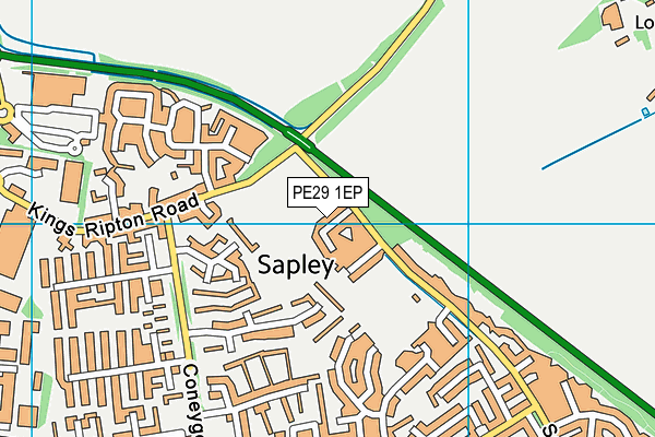 PE29 1EP map - OS VectorMap District (Ordnance Survey)