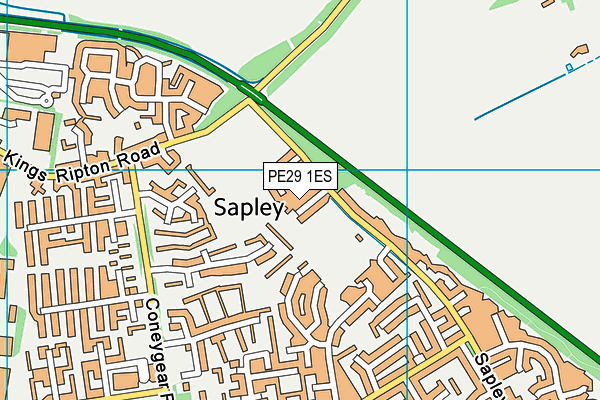 PE29 1ES map - OS VectorMap District (Ordnance Survey)