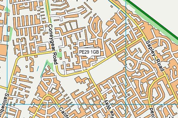 PE29 1GB map - OS VectorMap District (Ordnance Survey)