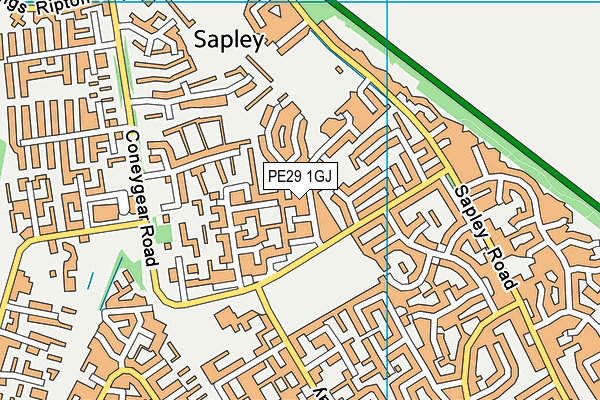 PE29 1GJ map - OS VectorMap District (Ordnance Survey)