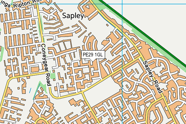 PE29 1GL map - OS VectorMap District (Ordnance Survey)