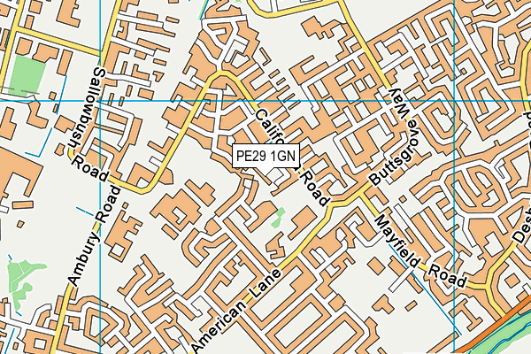 PE29 1GN map - OS VectorMap District (Ordnance Survey)