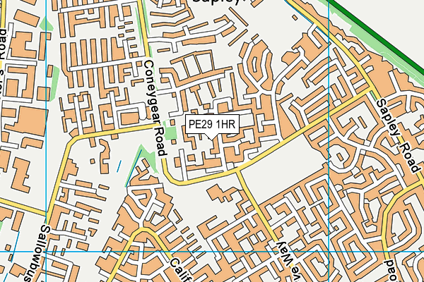 PE29 1HR map - OS VectorMap District (Ordnance Survey)