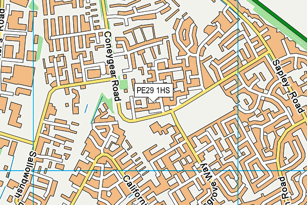 PE29 1HS map - OS VectorMap District (Ordnance Survey)