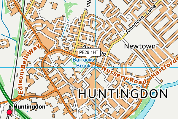 PE29 1HT map - OS VectorMap District (Ordnance Survey)