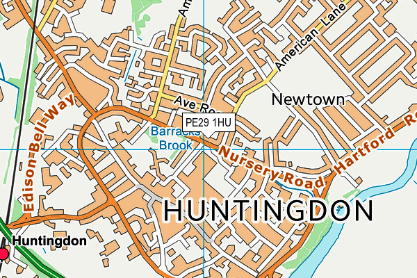 PE29 1HU map - OS VectorMap District (Ordnance Survey)