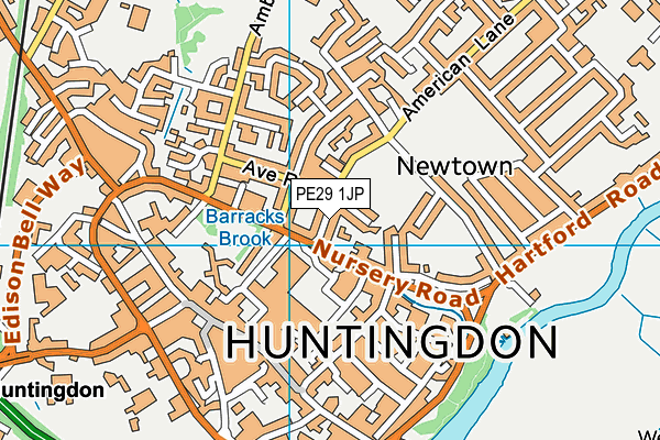 PE29 1JP map - OS VectorMap District (Ordnance Survey)