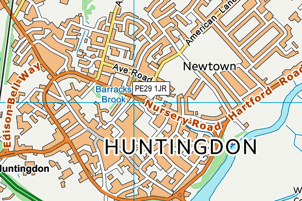 PE29 1JR map - OS VectorMap District (Ordnance Survey)