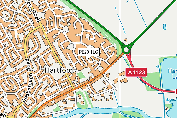 PE29 1LG map - OS VectorMap District (Ordnance Survey)