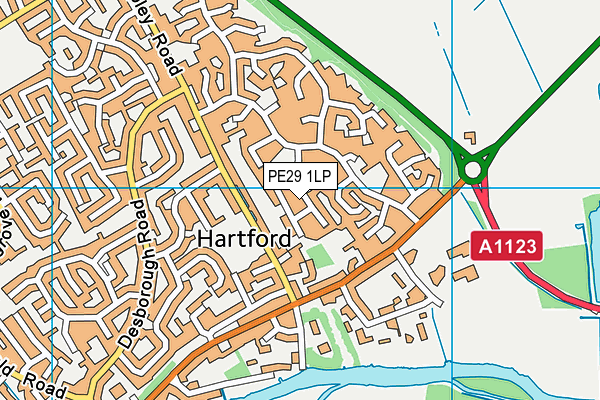 PE29 1LP map - OS VectorMap District (Ordnance Survey)